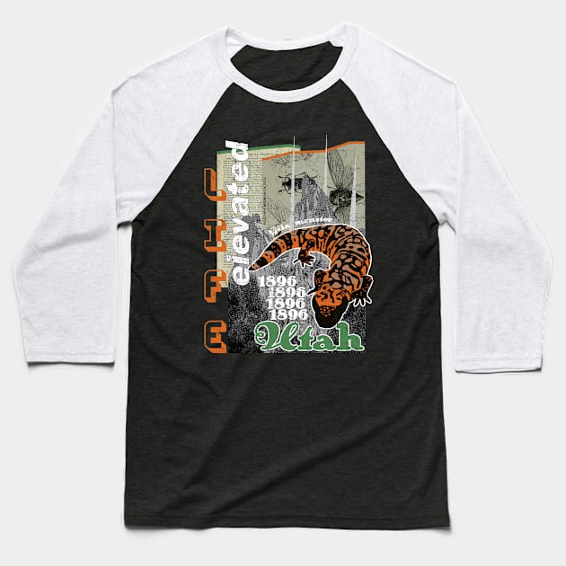 State of Utah Life Elevated Baseball T-Shirt by Pico Originals